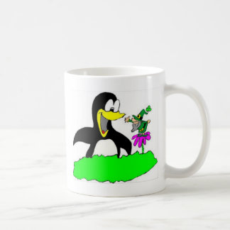 Pinguin und Leprechaun Tasse