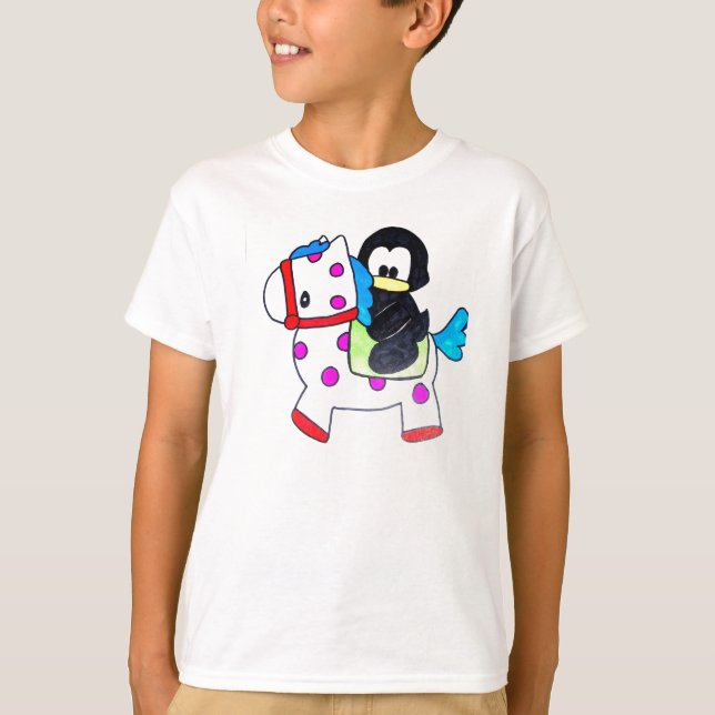 Pinguin und Pferd T-Shirt (Vorderseite)
