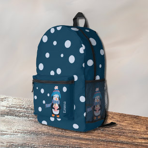 Pinguin und Polka Dots Blue Child Backpack Bedruckter Rucksack