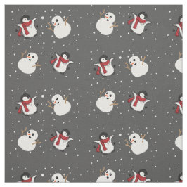 Pinguin und Schneemann Stoff