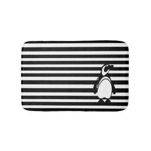 Pinguin und Streifen Badematte