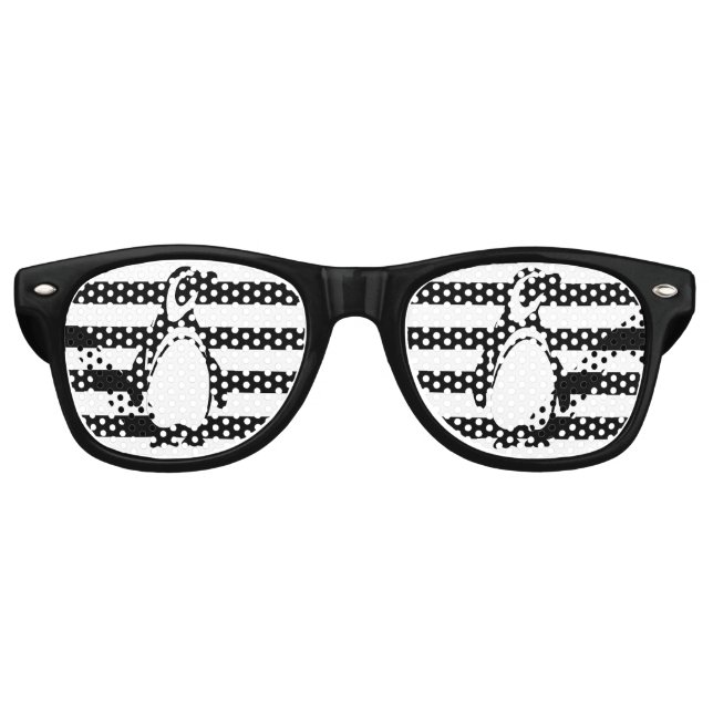Pinguin und Streifen Partybrille (Vorderseite)
