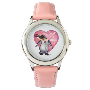 Pinguin-Valentinstag Armbanduhr