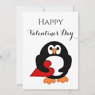 Pinguin Valentinstag Herz Feiertagskarte