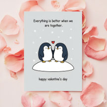 Pinguin-Valentinstagskarte für ihn - süßes Paar
