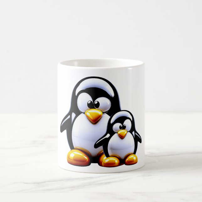 Pinguin Vater und Sohn Kaffeetasse (Mittel)