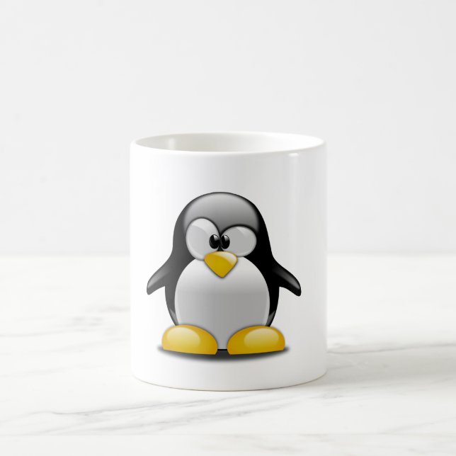 Pinguin Verwirrter Cartoon Bird Animal Beverunrein Kaffeetasse (Mittel)