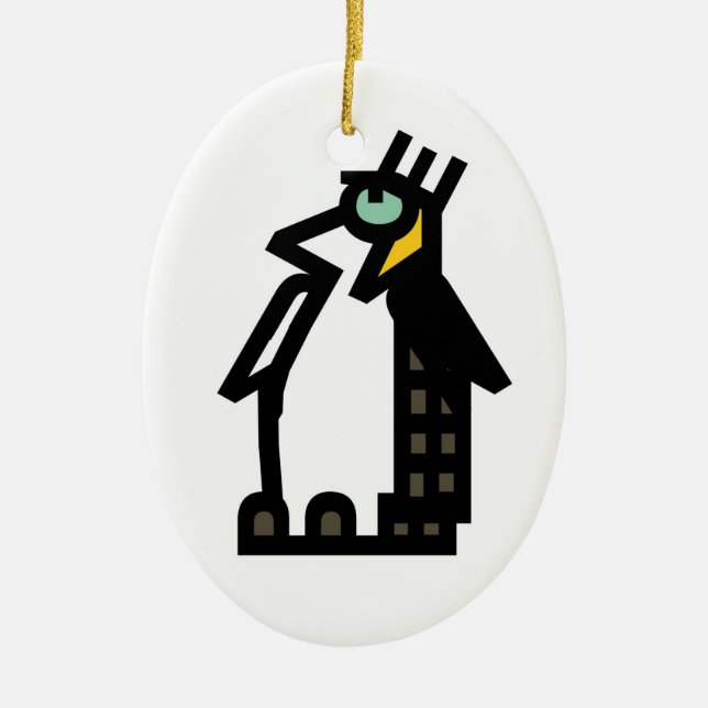 PINGUIN Verzierung 2 Keramik Ornament (Vorne)