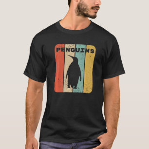 Pinguin Vintag Sunset Retro Niedliche Frauenpingui T-Shirt