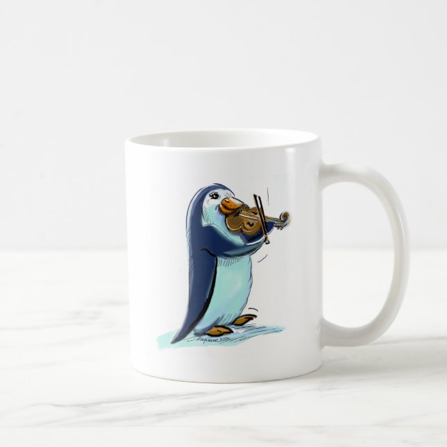 Pinguin-Violinist Kaffeetasse (Rechts)