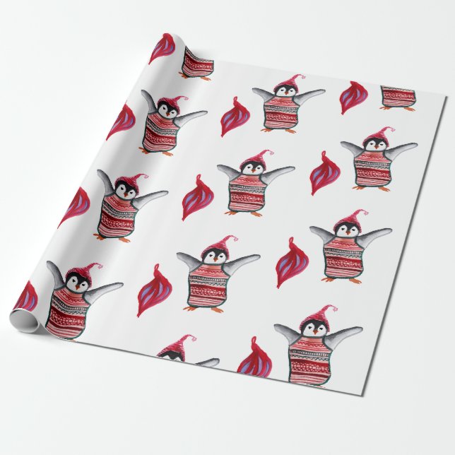 Pinguin Vögel Geschenkpapier (Ungerollt)
