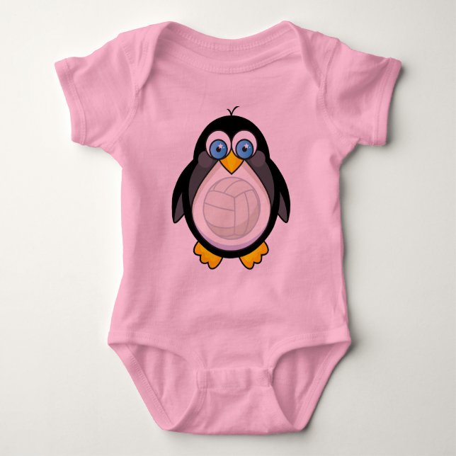 Pinguin-Volleyball-Geschenk Baby Strampler (Vorderseite)