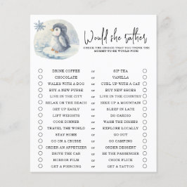 Pinguin - Wäre sie lieber - Baby-Dusche-Spiel