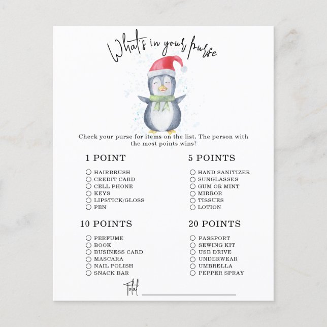 Pinguin - Was in Ihrer Handtasche, Babydusche? (Vorderseite)