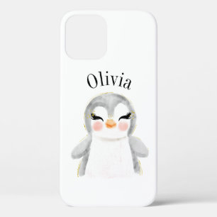 Pinguin Watercolor Name Modern Case-Mate iPhone Hülle