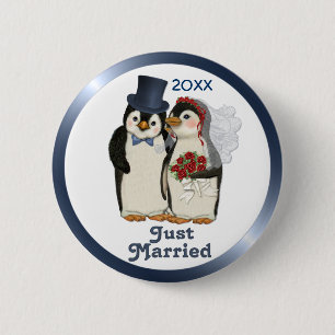 Pinguin Wedding Bride and Groom Krawatte - Anpasse Button
