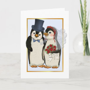 Pinguin Wedding - Keine Textkarte Karte
