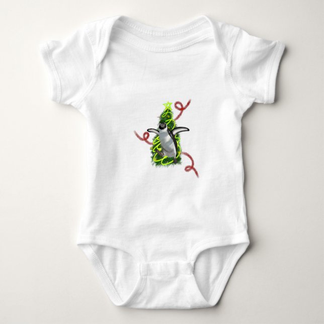 Pinguin Weihnachten Baby Strampler (Vorderseite)