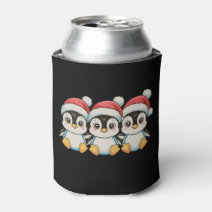 Pinguin-Weihnachten-Santa-Hut Xmas-Festtagszeit Dosenkühler