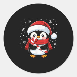 Pinguin Weihnachten Zuckerstange Winter Kleinkind  Runder Aufkleber