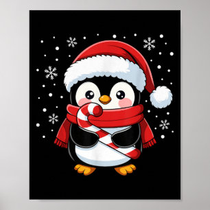 Pinguin-Weihnachts-Zuckerrohr-Winter-Kleinkind-Mäd Poster
