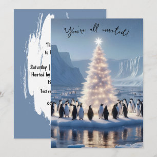 Pinguin-Weihnachtsfeier Einladung