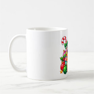 Pinguin-Weihnachtsmann auf bunter Geschenkbox Kaffeetasse