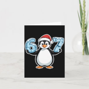 Pinguin Weihnachtsmann Hut 67 Eisige Zahlen Weihna Karte