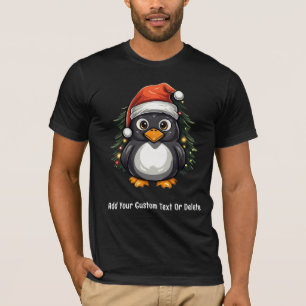 Pinguin Weihnachtsmann Mütze Frohe Weihnachten Fam T-Shirt