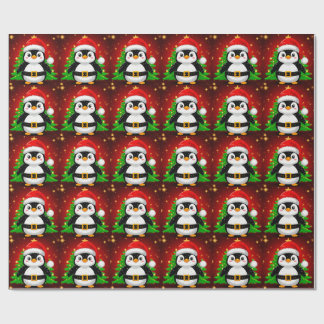 🐧 Pinguin Weihnachtsmann Weihnachtsbaum Feiertags Geschenkpapier