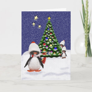 Pinguin-Weihnachtsparadies Feiertagskarte