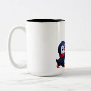 Pinguin-Weihnachtsschmuck Freude Zweifarbige Tasse