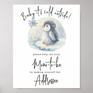 Pinguin - werdende Mutter als Adressat Poster