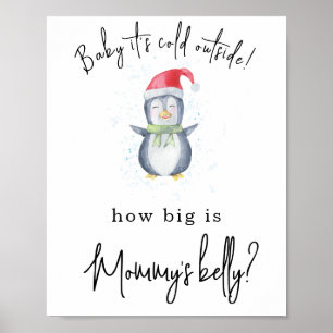Pinguin - Wie groß ist Mamas Bauch Poster