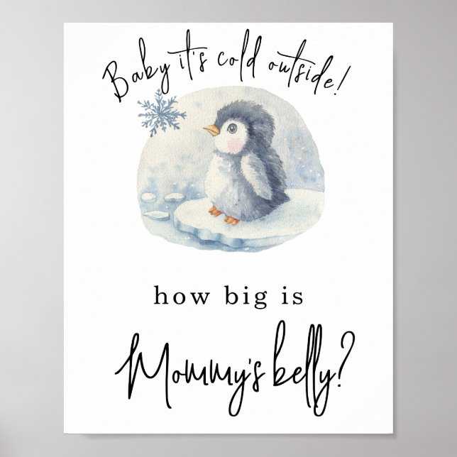 Pinguin - Wie groß ist Mommys Bauch? Poster (Vorne)