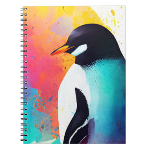 Pinguin Wild Nature Animal Color Malerei Notizblock