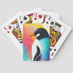 Pinguin Wild Nature Animal Color Malerei Spielkarten