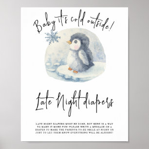 Pinguin - Windeln für die späte Nacht Poster