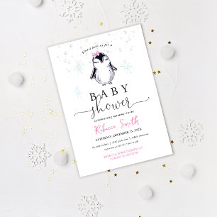 Pinguin-Winter-Baby-Shower-Einladung Einladung