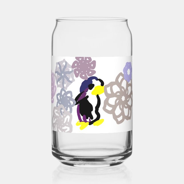 Pinguin Winter  Dosenglas (Vorderseite)