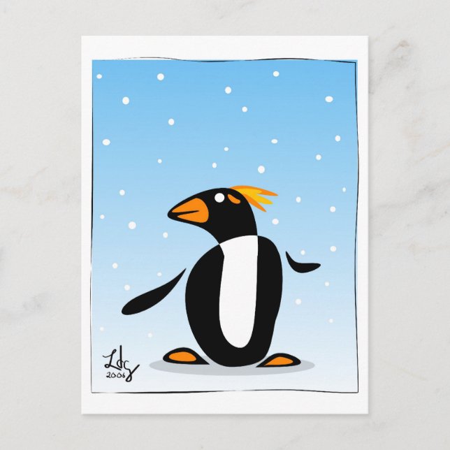 Pinguin Winter Postcard Postkarte (Vorderseite)
