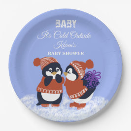 Pinguin Winter Schnee Geburtstag Baby Shower Kalt Pappteller