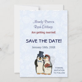 Pinguin Winter Wedding Magnetic Save the Date Magneteinladung