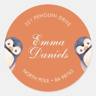 Pinguin Winter Wonderland Sticker - Herbst Orange