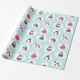Pinguin Winterurlaub Geschenkpapier
