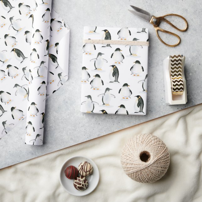 Pinguin Wrapping Paper Geschenkpapier (Kunsthandwerk)