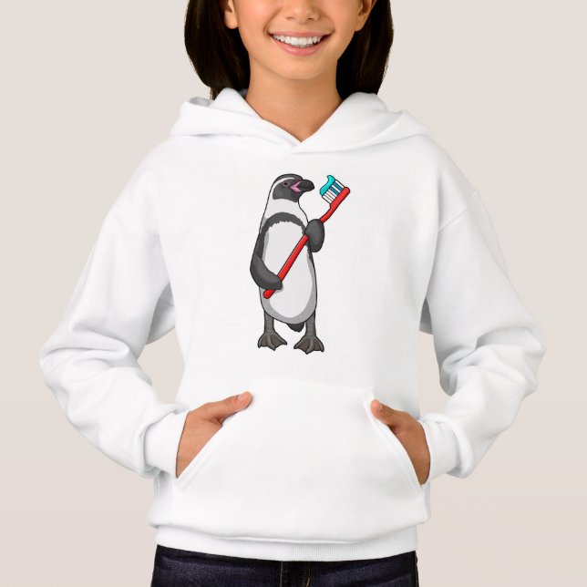 Pinguin-Zahnbürste Hoodie (Vorderseite)