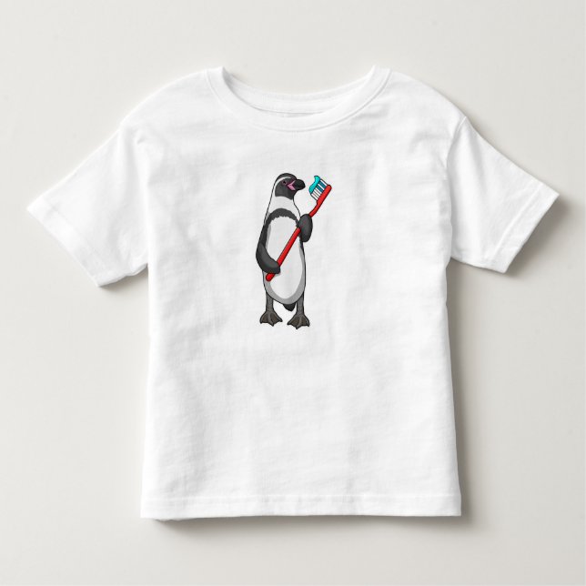Pinguin-Zahnbürste Kleinkind T-shirt (Vorderseite)