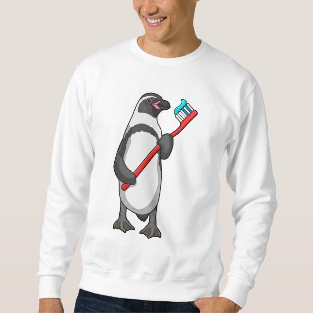 Pinguin-Zahnbürste Sweatshirt (Vorderseite)