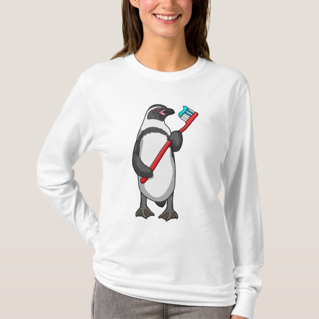 Pinguin-Zahnbürste T-Shirt (Vorderseite)